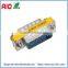 Low Profile Port Saver D-SUB15 Male to Male Mini Gender Changer/Coupler Adaptor Connector