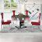 Fashionable circle marble top dining table with marble turnplate