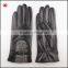 2016 new style fashion lady genuine leather and fabric touchscreen leather gloves