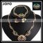 Top Hot Sale Women 18k Gold Plated Jewelry Sets Beautiful Luck Green Trendy Necklace Bracelet Earrings Ring Good Jewelry