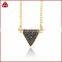 A glittering semiprecious-drusy druzy triangle centers a delicate chain-link necklace perfect for wearing