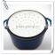 Chinese blue enamel round cast iron stew casserole pots