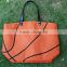 Wholesale Domil Basketball Tote Bags Large Basketball Sport Printing Handbags with Leather Handle