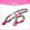 2016 new fashion design hot sale strawberry heart necklace bead love bracelet nigeria beads jewelry set