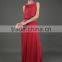 BiBiQ Fashion OEM Maxi Red Beaded Satin Western Gowns Party Dresses