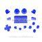 Gams Full Set Deep Blue Solid Buttons for PS4 for Playstation 4