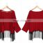 Fashion Tops Factory Direct Wholesale Batwing Sleeve Women's Red top