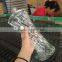 Middle size clear fancy shape glass vase for flower