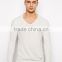 100% cotton Plain V-neck Jumper Swater with Ribbed cuffs and hem