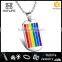 Enamel Rainbow Stainless Steel Pendant Men Dog Tag