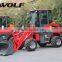 WOLF 0.4m3, 0.5m3, 0.6m3 bucket capacity mini wheel loader ZL10 with various attachments