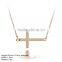 NSA-0927-CZ Silver Necklace 925 Sterling Necklace with CZ Stones Sideway Cross Necklace