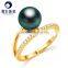 9mm tahitian pearl elegant female good cultured pearl rings