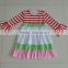 Childrens Christmas wholesale clothes polka dot cotton stripes ruffle pants clothing sets long sleeve fall boutique outfits