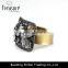 Gun black alloy flower charm copper bangle bracelet jewelry with diamond punk style for women