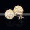 18k gold ball stud earrings display
