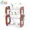 3-layer High quality Wooden dish drainer with cup and utensil holder,double plastic tray