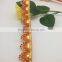 orange and golden beaded sequin lace trims