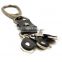 Leather key chain with metal D ring