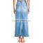 2015 unlined ripped faded wash long jeans skirtsJXH394