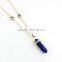 New Fashion Wholesale Delicate Natural Stone Pendant powder crystal necklace Crystal Gold Metal Necklace