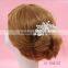 Elegant Silver Clear Crystal Pearls Flower Wedding Hair Comb Bridal Hair Accessorie