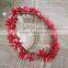 red color bridal faux wedding hair decorative accessory wreath