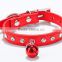 fashion design soft PU small bell custom metal chain dog collar dog collar PU chains