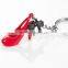 red high heel keychains, custom made metal keychains, custom made metal red high heel keychains in factory price