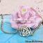 Newest flower design imitation gold necklace, imitation gold necklace without stones for women