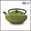 Green color enmael wholesale cast iron teapot