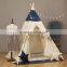Children Teepee Play Tent With Windows and Play Mat-White airplane Pattern