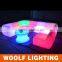 Plastic Color Corner and Straight LED Light Sofa Set