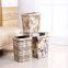 Plastic Medium Rectangle Leather Wraped Cheap Trash Can for Hld With Open Top Button 11L