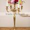 wedding gold candelabra/ Gold candelabra with glass hurrican / Candelabra manufacturer