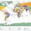 CT-483 2016 Creative Fashion New Design Hard Paper World Map for Travel Decorative World Map