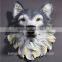Resin wall animal head mount carved wolf head