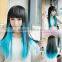Hot Selling New Fashion Womens Anime Long Blonde Wavy Curly Wig Hair Cosplay wig