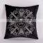 Custom High Quality Crystal Strass Rhinestone Motif Cross Black Seat Cushion Cover For Sofa