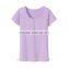 Plain no brand short sleeve cotton t-shirt with fastener for girls