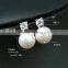 2016 Hot Selling Custom Elegant Fancy Jewelry Pendant Pearl Earrings 925 Sterling Silver stud Earring