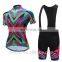 Colorful Women Cycling Jersey Bike Wear (Bib) Shorts Set Outdoor Sportwear Short Sleeve Cycling Clothing Suit