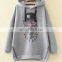 2017 BAIYIMO Bulk Cotton Printed Long Off White Fleece Women Hoodies