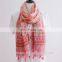new design fashion flower shawl hijab with fringe wholesale girl scarves