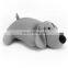 Spandex Microbeads Rest U Shape Pillow Cushion Custom Cute 2 in 1 Plush Soft Stuffed Grey Dog Toy Travel Memory Foam Neck Pillow
