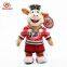 Customized plush animal bull mascot toy for football team