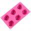 Free Sample Food Grade Heat resistant Nontoxic Silicone Cake Mold Baking Mousse Pudding Mold Tool Rose Shape 6holes
