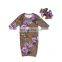 Cute floral print infant baby sleeping bag long sleeve children clothing and headband 2pcs sleeping bag  baby gown set