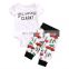 Infant Baby Boy Girl 2pcs Clothes Set Kids Short Sleeve You Serious Clark Letters Romper Tops Car Print Pants 2PCS Outfit Set