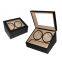 China Single Retail Rotating Safe Display Black Pu Leather Motor Automatic Watch Case Watch Winder Box